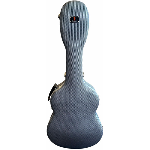 Torque Deluxe ABS Classical Guitar Case - Black/White Finish, Molded, EPS Foam Interior, Lockable Latch, Storage Compartment, Durable, Lightweight