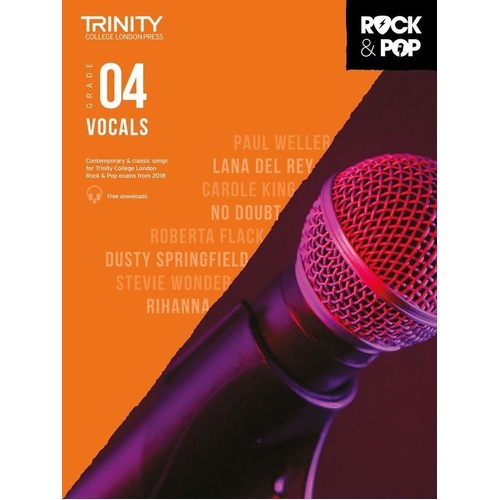 Trinity Rock & Pop Vocals Grade 4 2018