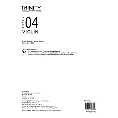 Trinity Violin Exam Pieces 2020-2023 Grade 4 Violin Part