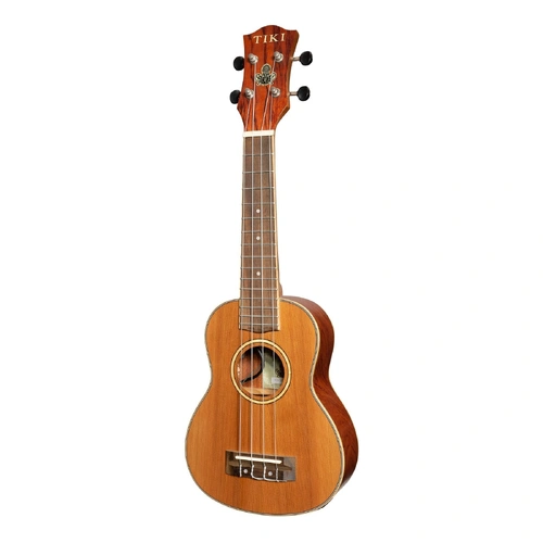 Tiki 7 Series Cedar Solid Top Electric Soprano Ukulele with Deluxe Paisley Hard Case Natural Satin