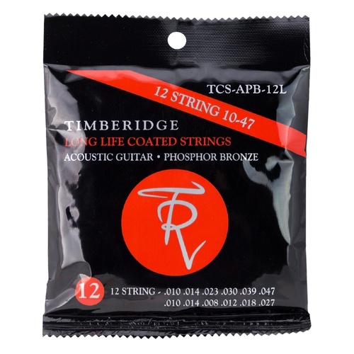 Timberidge Phosphor Bronze Long Life 12-String Acoustic Guitar Strings Set (10-47)