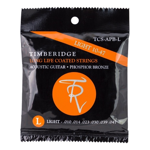 Timberidge Light Phosphor Bronze Coated Acoustic Guitar Strings 10-47