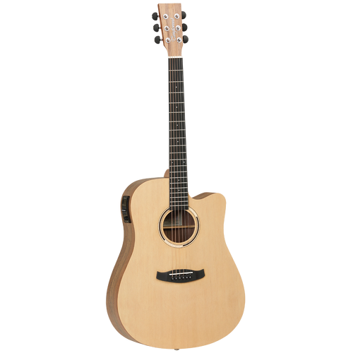 Tanglewood TDBTDCEHR Discovery Exotic Dreadnought Cutaway Electric Guitar Hawaiian Rainwood