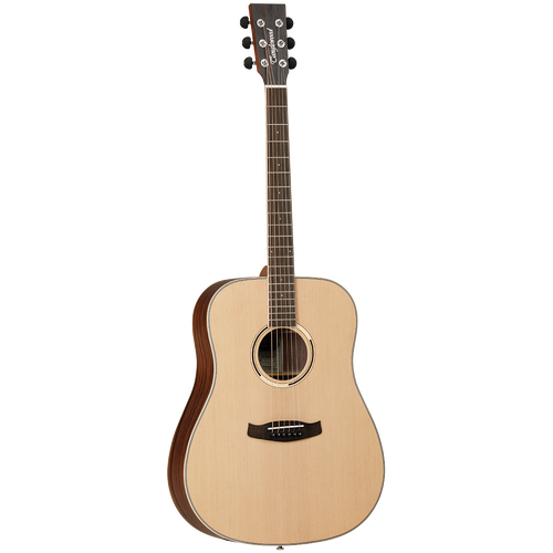 Tanglewood TDBTDEB Discovery Exotic Dreadnought Acoustic Guitar – Ebony Wood, Natural Open Pore Satin Finish
