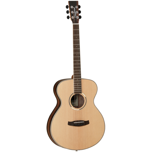 Tanglewood Discovery Exotic Folk Guitar - Ebony Body, Spruce Top, Natural Open Pore Satin Finish, Orchestra Shape, SKU TDBTFEB