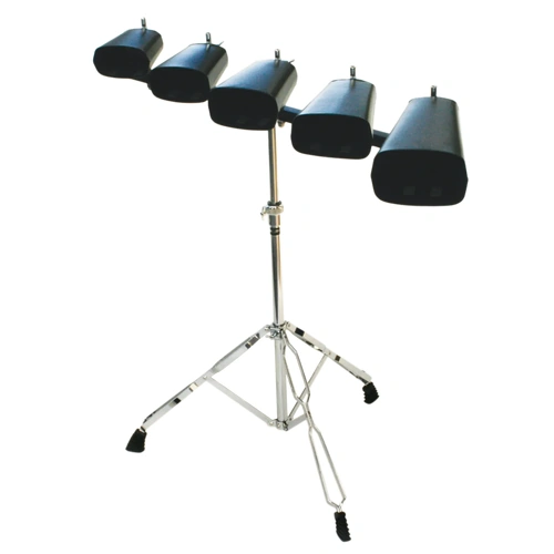DXP TDK414 Heavy Duty Cowbell Set with Stand - 5 Bells (4", 5", 6", 7", 9")