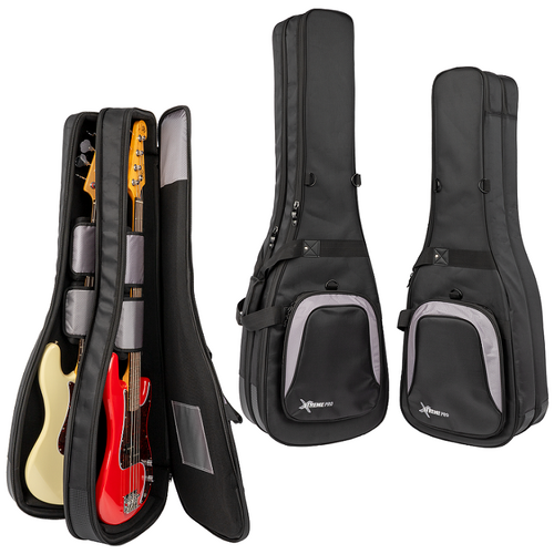 Xtreme Pro Dual Premium Deluxe Electric Guitar Gig Bag - Weather Resistant, Multi-Layer Padding, Adjustable Straps, Large Accessory Pocket