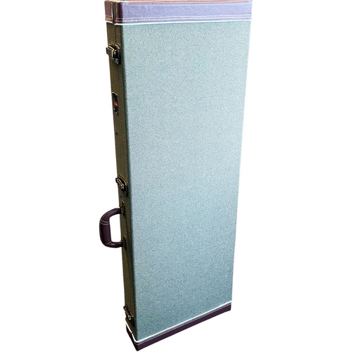 Torque Wooden Rectangular Electric Guitar Case with Plush Interior in Olive Finish