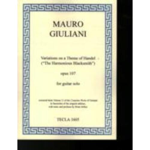 Variations On A Theme Of Handel Op 107 Guitar 