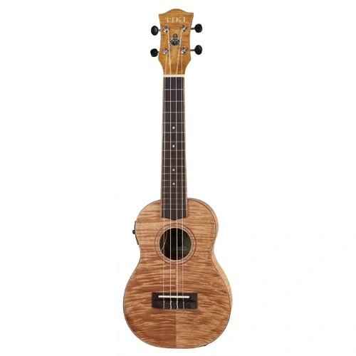 Tiki 2 Series Mahogany Flame Top Concert Electric Ukulele with Gig Bag Natural Satin TFMC-2P-NST