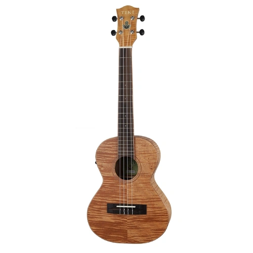 Tiki 2 Series Mahogany Flame Top Tenor Electric Ukulele with Gig Bag Natural Satin TFMT-2P-NST