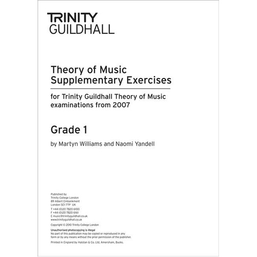 Trinity Theory of Music Supplement Exercises Grade 1
