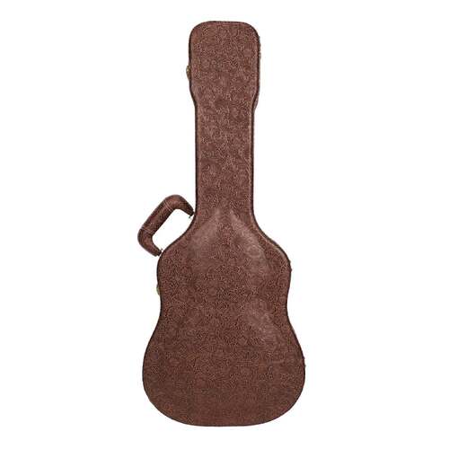 Timberidge Deluxe Shaped 12-String Mini Acoustic Guitar Hard Case (Paisley Brown)