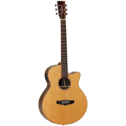 Tanglewood Java Superfolk Cutaway Electric Guitar TJ4-CE, Solid Cedar Top, Amara Ebony Back, Fishman Presys EQ, Natural Gloss Finish