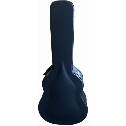 Torque Wooden Archtop Jumbo Acoustic Guitar Case - Black Finish, Plush Interior, Lockable, Fits Most Jumbo Acoustic Guitars