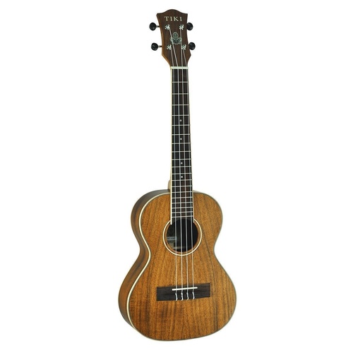 Tiki 9 Series Koa Solid Top Tenor Ukulele with Hard Case Natural Satin TKT-9-NST