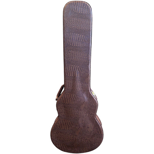 Torque Wooden LP-Style Electric Guitar Case in Brown Crocodile Finish