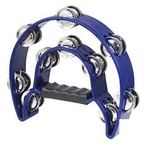 Mano Percussion Double HalfMoon Tambourine 20 Jingle Blue