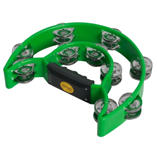 Mano Percussion Cutaway Tambourine - Green