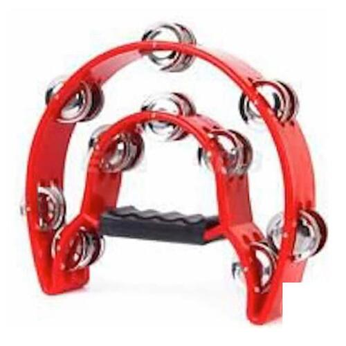 Mano Percussion Double HalfMoon Tambourine 20 Jingle Red