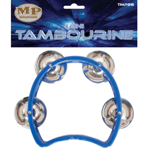 MANO PERCUSSION 3.5" Junior Tambourine, Headless, Blue  ABS rim, jingles