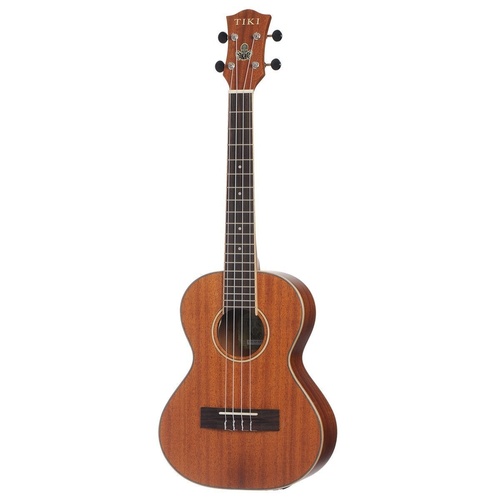 Tiki 5 Series Mahogany Solid Top Electric Tenor Ukulele with Hard Case Natural Satin TMT-5P-NST