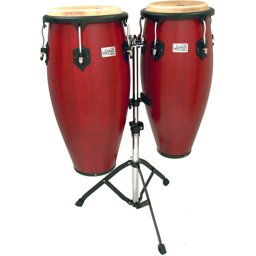 Toca 10 & 11" Wooden Conga Set in Cherry with Adjustable Stand