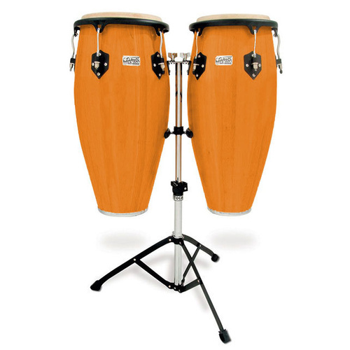Toca 11" & 11-3/4" Players Series Wooden Conga Set with Amber Finish and Stands