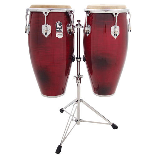 Toca Elite Pro Series Conga Set 11" & 11-3/4" Crimson Fade with Chrome Hardware