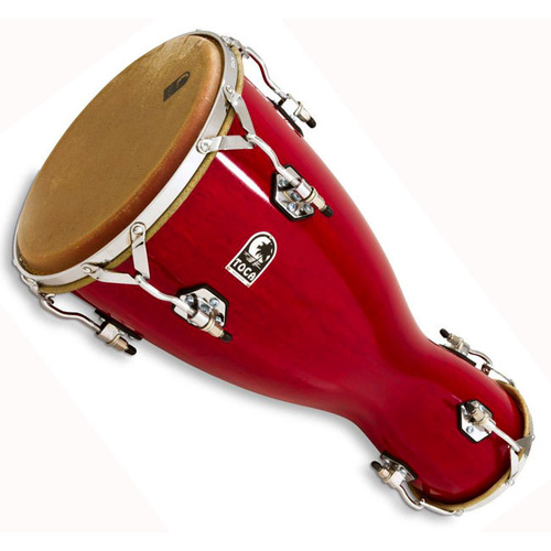 Toca Large Bata Drum Lya Bright Red Lacquer 29" with Matched Bison Heads