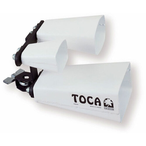 Toca Contemporary Series Triple Fusion Bells with Mount - White
