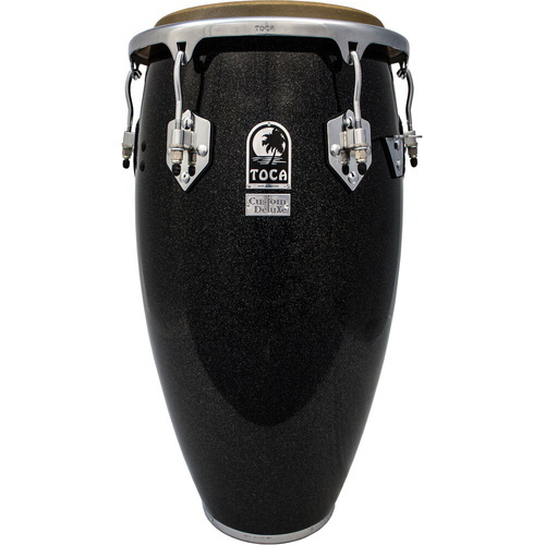 Toca Custom Deluxe 12-1/2" Black Sparkle Wooden Tumba Conga Drum