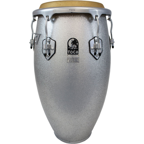 Toca Custom Deluxe 12-1/2" Fiberglass Tumba - Silver Sparkle Finish