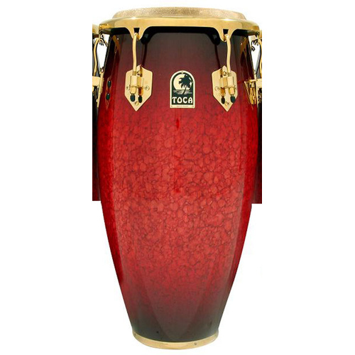 Toca LE Series 12-1/2" Wooden Tumba Drum in Bordeaux Finish with Gold Titanium Hardware