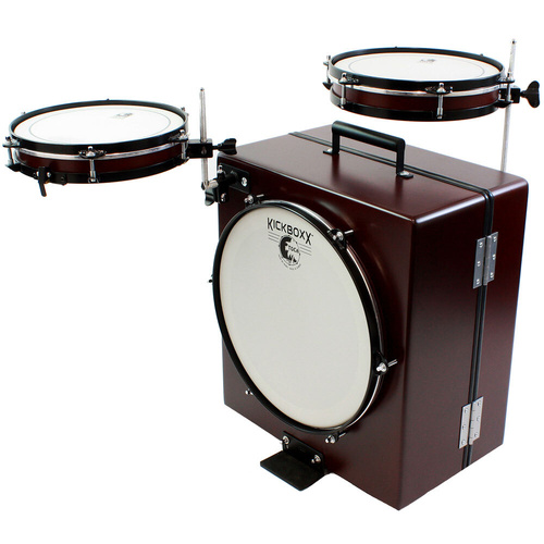 Toca Kickboxx Suitcase Drum Set with Bass, Snare, Tom, and Accessory Posts