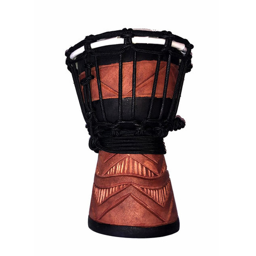 Toca 4" Wooden Mini Djembe in Carved Diamond Design