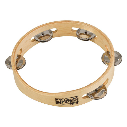 Toca Players Series 7.5" Wooden Tambourine with Single Row of Nickel Plated Jingles