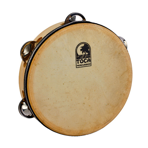Toca Players Series 7-1/2" Wooden Tambourine with Head & Nickel Plated Jingles