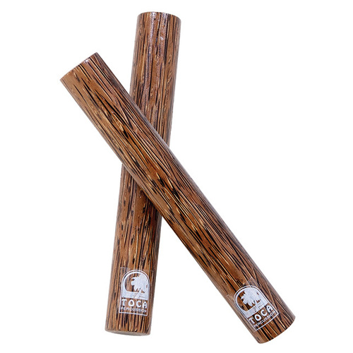 Toca Palm Wood Claves - Hand Percussion Sound Effect, 8" Long x 1-1/8" Wide, Ideal for Studio Recording and Live Performances