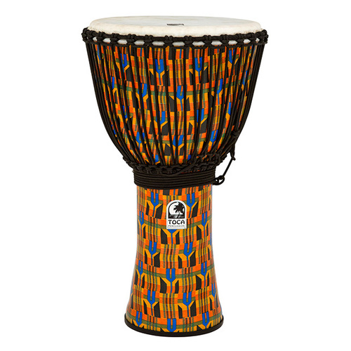 Toca Freestyle 2 Series 14" Djembe in Kente Cloth with Bag and Synthetic Head