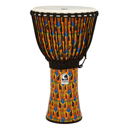 Toca Freestyle 2 Series Djembe 14" in Kente Cloth with Bag