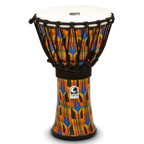 Toca Freestyle 2 Series Djembe 9" with Kente Cloth Print and All-Weather Synthetic Head