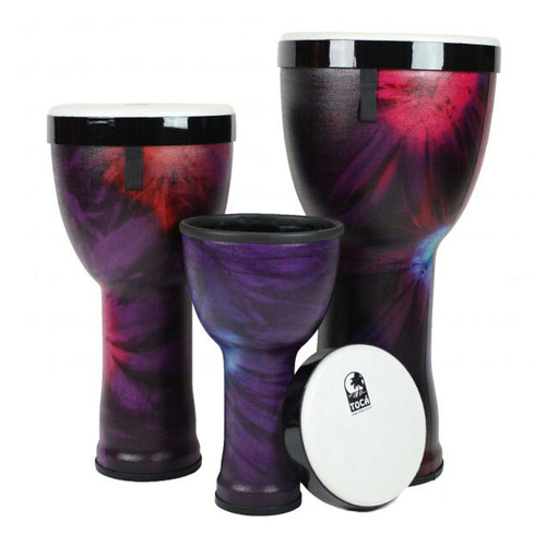 Toca Freestyle 2 Nesting Djembes Set of 3 in Woodstock Purple - 8", 10", 12" Sizes, PVC Body, Removable Heads
