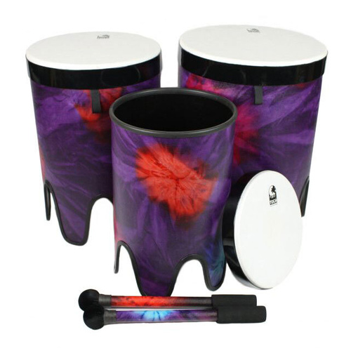 Toca Freestyle 2 Series Nesting Tom Toms - Woodstock Purple - Set of 3 (12", 14", 16") with Removable Heads and Mallets