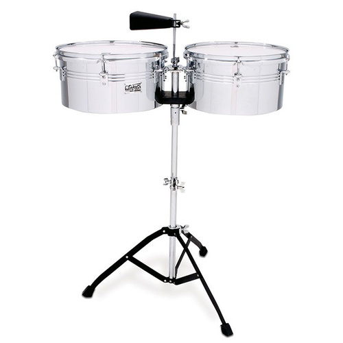 Toca Players Series Timbale Set 13" & 14" Chrome with Stand and Mounting Post