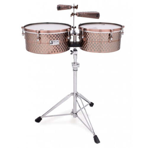 Toca Timbales 14'' & 15'' Inch Black Copper Timbale Set Pro Line TPT1415BC