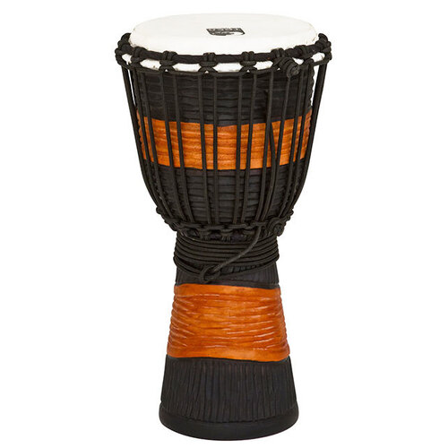 Toca Street Carved Series Wooden Djembe 8" Synthetic Head Black & Brown Finish