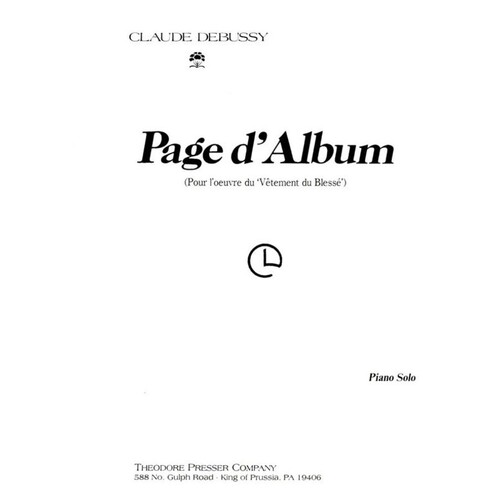 Debussy - Page D'Album Piano Solo (Sheet Music)