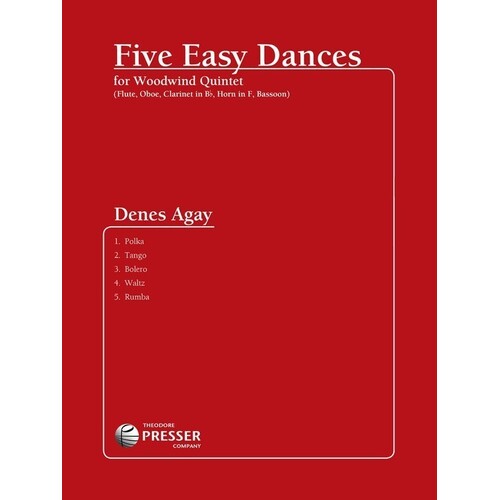 Agay - 5 Easy Dances Woodwind Quintet Parts (Set of Parts)