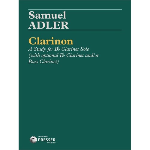 Adler - Clarinon A Study For Clarinet Solo (Softcover Book)